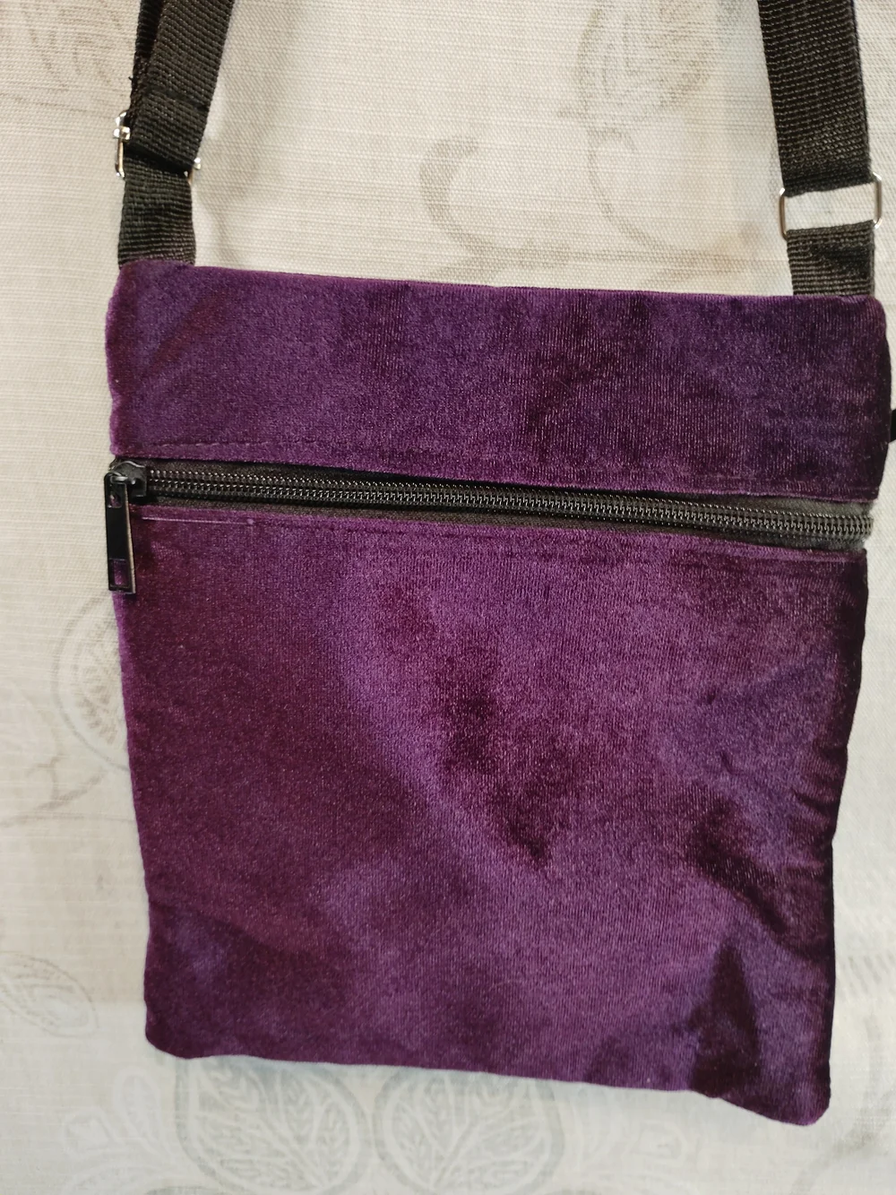 Fashionista Velvet Crossbody Bag in Deep Purple
